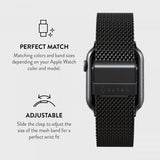 Burga Apple Watch 44/45/46mm/Ultra 49mm Armbånd Mesh Elegance Sort