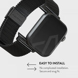 Burga Apple Watch 44/45/46mm/Ultra 49mm Armbånd Mesh Elegance Sort