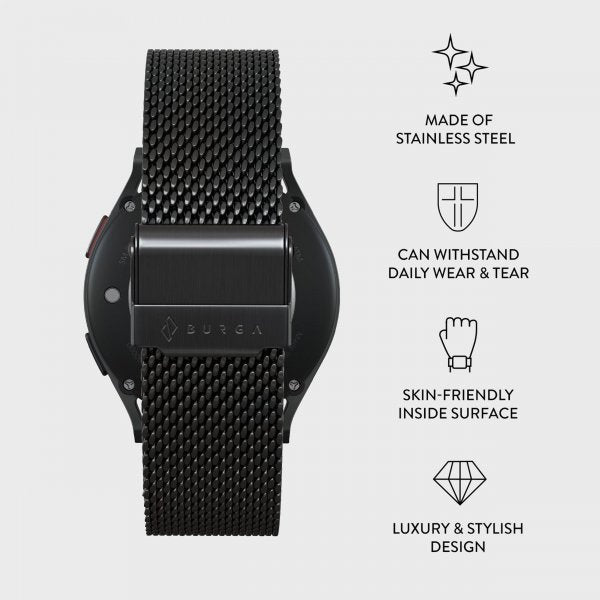 Burga Samsung Galaxy Watch 20mm Rem Mesh Elegance Sort