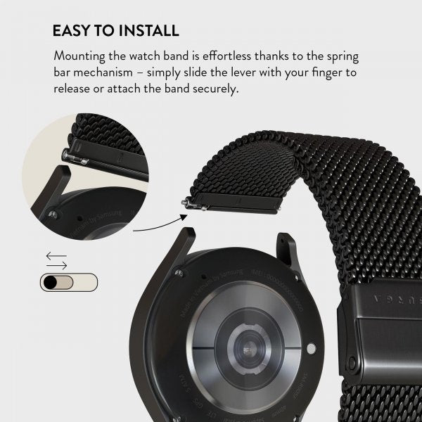 Burga Samsung Galaxy Watch 20mm Rem Mesh Elegance Sort