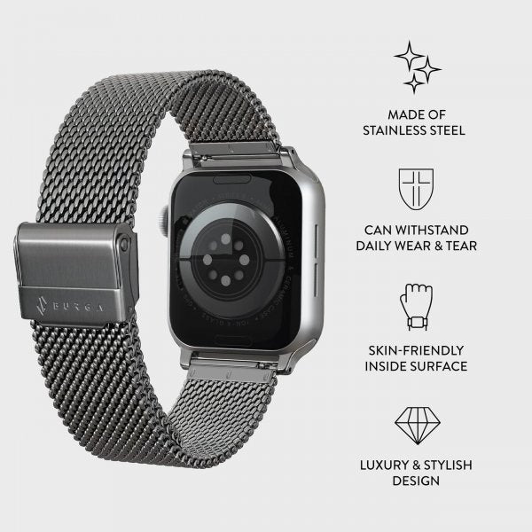 Burga Apple Watch 38/40/41/42mm Rem Mesh Elegance Sølv