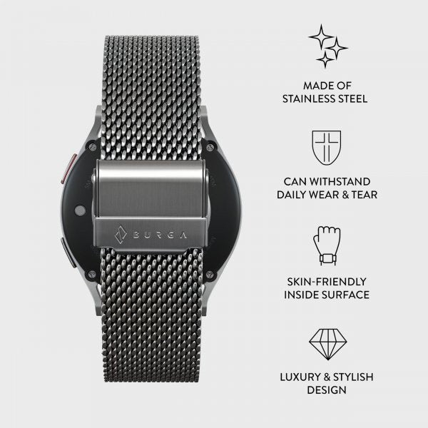 Burga Samsung Galaxy Watch 20mm Rem Mesh Elegance Sølv
