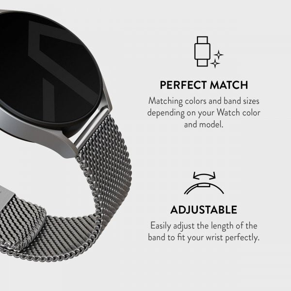 Burga Samsung Galaxy Watch 20mm Rem Mesh Elegance Sølv