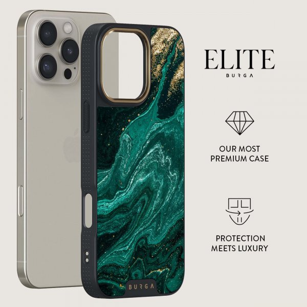 Burga iPhone 15 Cover Elite Dark MagSafe Emerald Pool