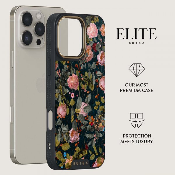 Burga iPhone 14 Cover Elite Dark MagSafe Bloomy Garden