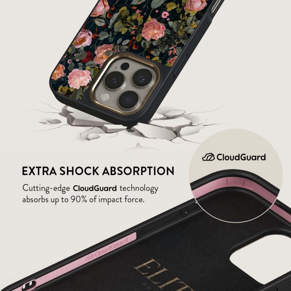 Burga iPhone 15 Cover Elite Dark MagSafe Bloomy Garden