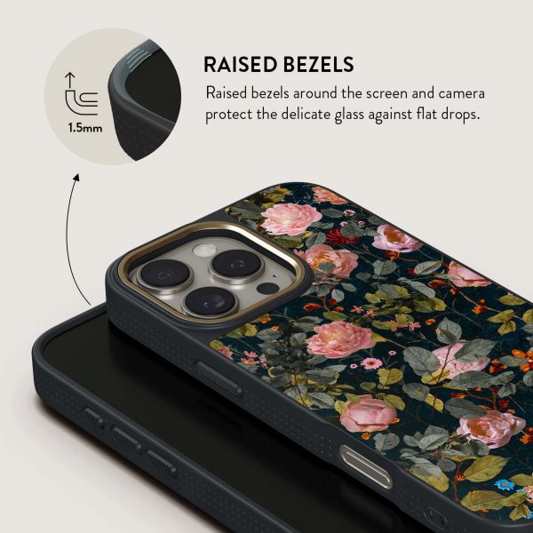 Burga iPhone 15 Pro Max Cover Elite Dark MagSafe Bloomy Garden