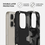 Burga iPhone 15 Cover Tough Night Black Camo