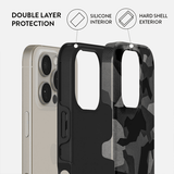 Burga iPhone 15 Pro Cover Tough MagSafe Night Black Camo