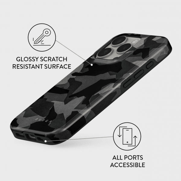 Burga iPhone 16 Pro Max Cover Tough MagSafe Night Black Camo