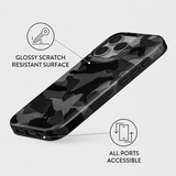 Burga iPhone 16 Cover Tough MagSafe Night Black Camouflage