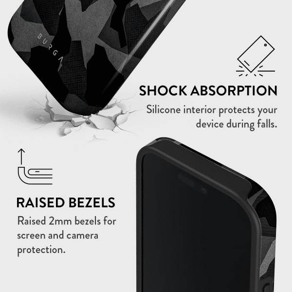 Burga iPhone 15 Pro Cover Tough MagSafe Night Black Camo