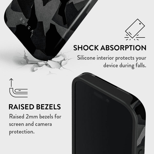 Burga iPhone 15 Pro Max Cover Tough MagSafe Night Black Camo