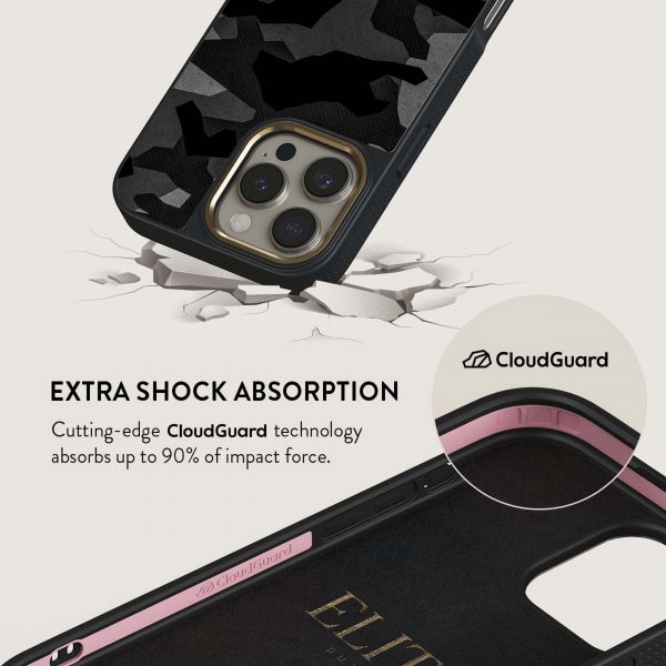 Burga iPhone 15 Cover Elite Dark MagSafe Night Black Camo