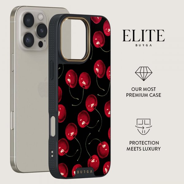 Burga iPhone 16 Pro Cover Elite Dark MagSafe Cherrybomb