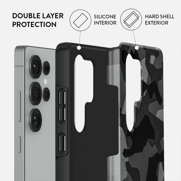 Burga Samsung Galaxy S25 Plus Cover Tough Night Black Camo