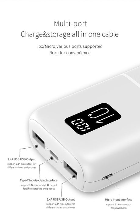 SiGN Mini Powerbank med Display 10 000mAh Hvid