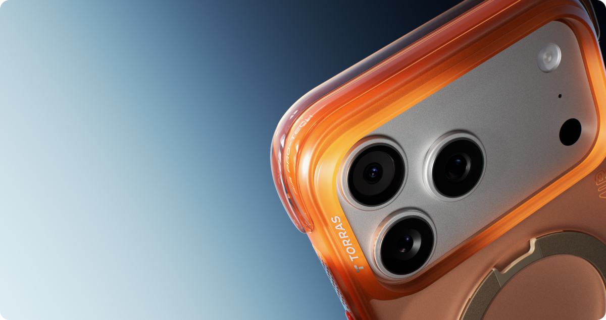Torras iPhone 17 Pro Max Cover Ostand Q3 Air Energy Orange