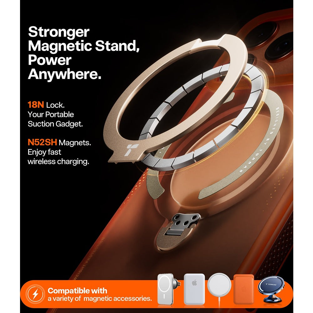 Torras iPhone 17 Pro Max Cover Ostand Q3 Air Energy Orange
