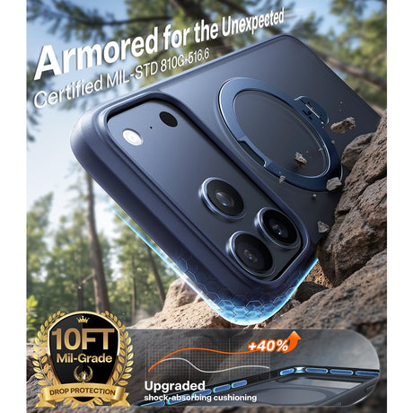 Torras iPhone 17 Pro Max Cover Ostand Q3 Spin Mørkeblå