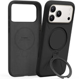 Torras iPhone 17 Pro Cover Ostand Q3 Silicone Obsidian Black