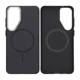 Samsung Galaxy S25 Plus Cover Kulfibermønster MagSafe Sort