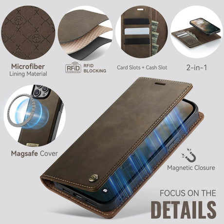 CaseMe iPhone 15 Pro Etui C49 Series Brun