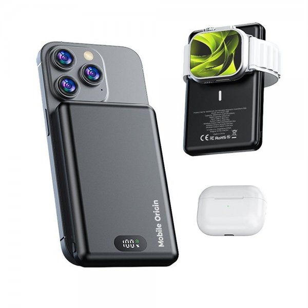Mobile Origin 3-i-1 Powerbank 10.000 mAh MagSafe