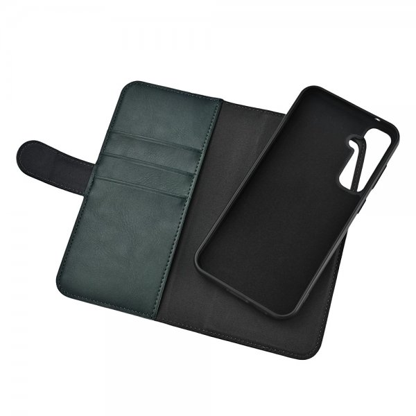 Essentials Samsung Galaxy S23 FE Etui 2-i-1 Vegansk Læder Mørkegrøn