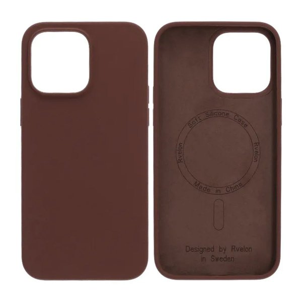 Rvelon iPhone 14 Pro Max Cover Silikone MagSafe Brun