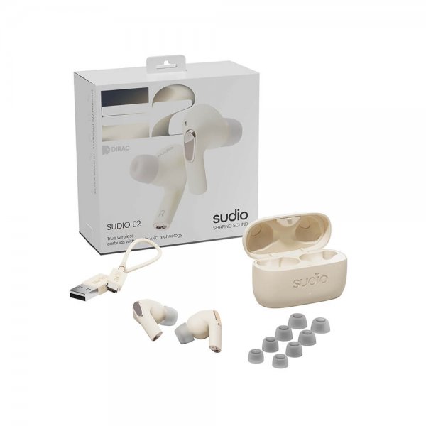Sudio E2 Trådløse Høretelefoner In-Ear TWS ANC Chalk