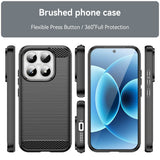 Xiaomi 17 Cover Børstet Kulfiber-tekstur Sort