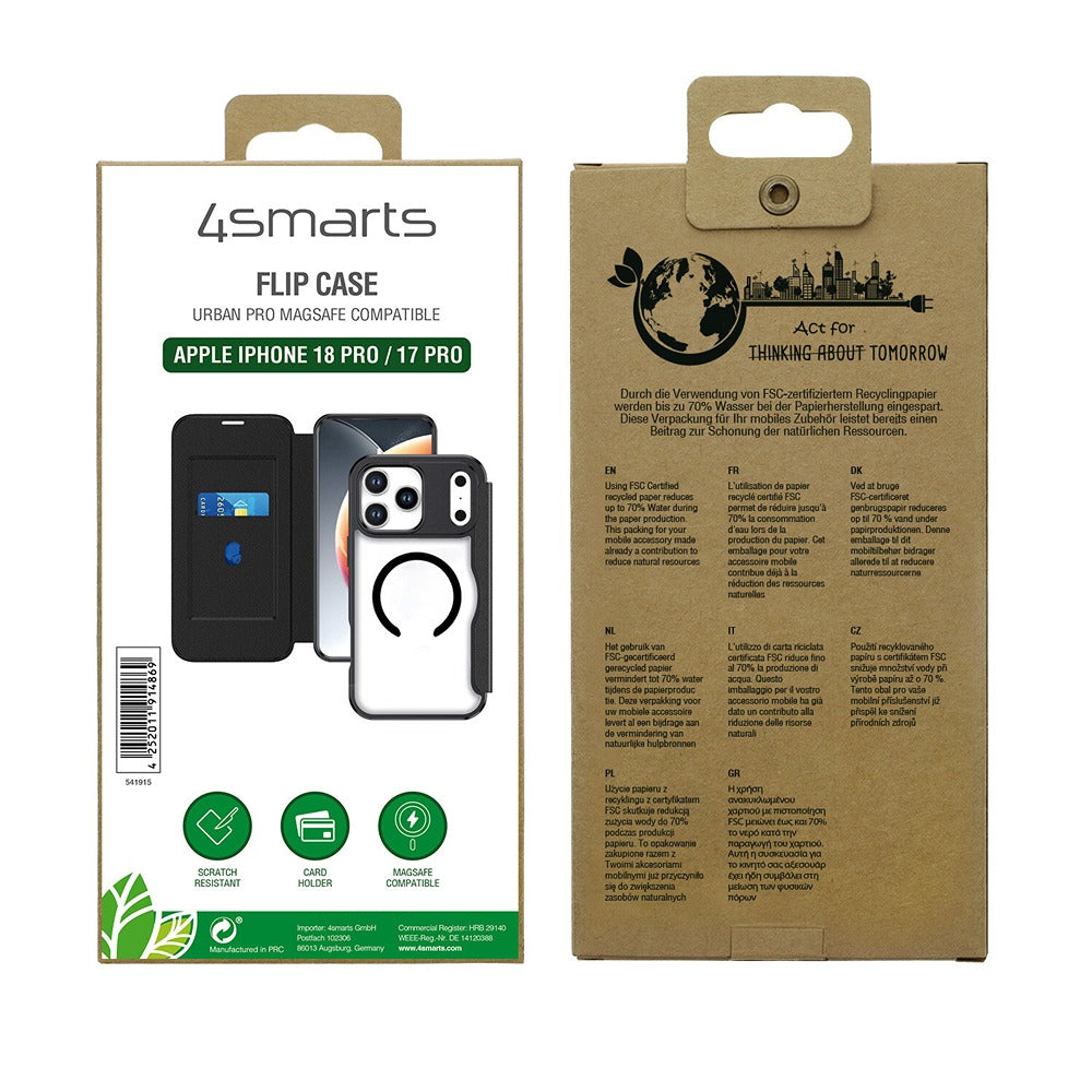 4smarts iPhone 17 Pro/iPhone 18 Pro Etui Urban Pro MagSafe Sort