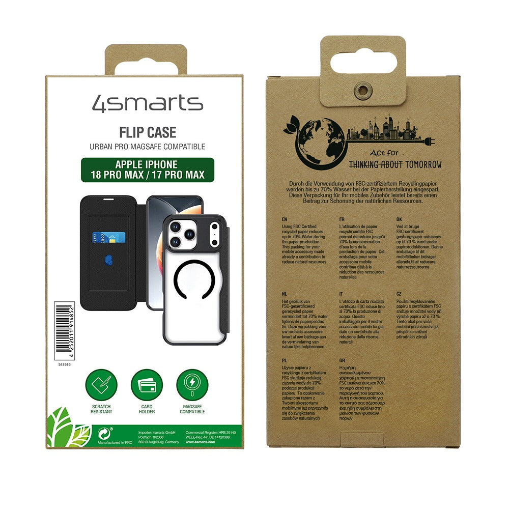 4smarts iPhone 17 Pro Max/iPhone 18 Pro Max Etui Urban Pro MagSafe Sort