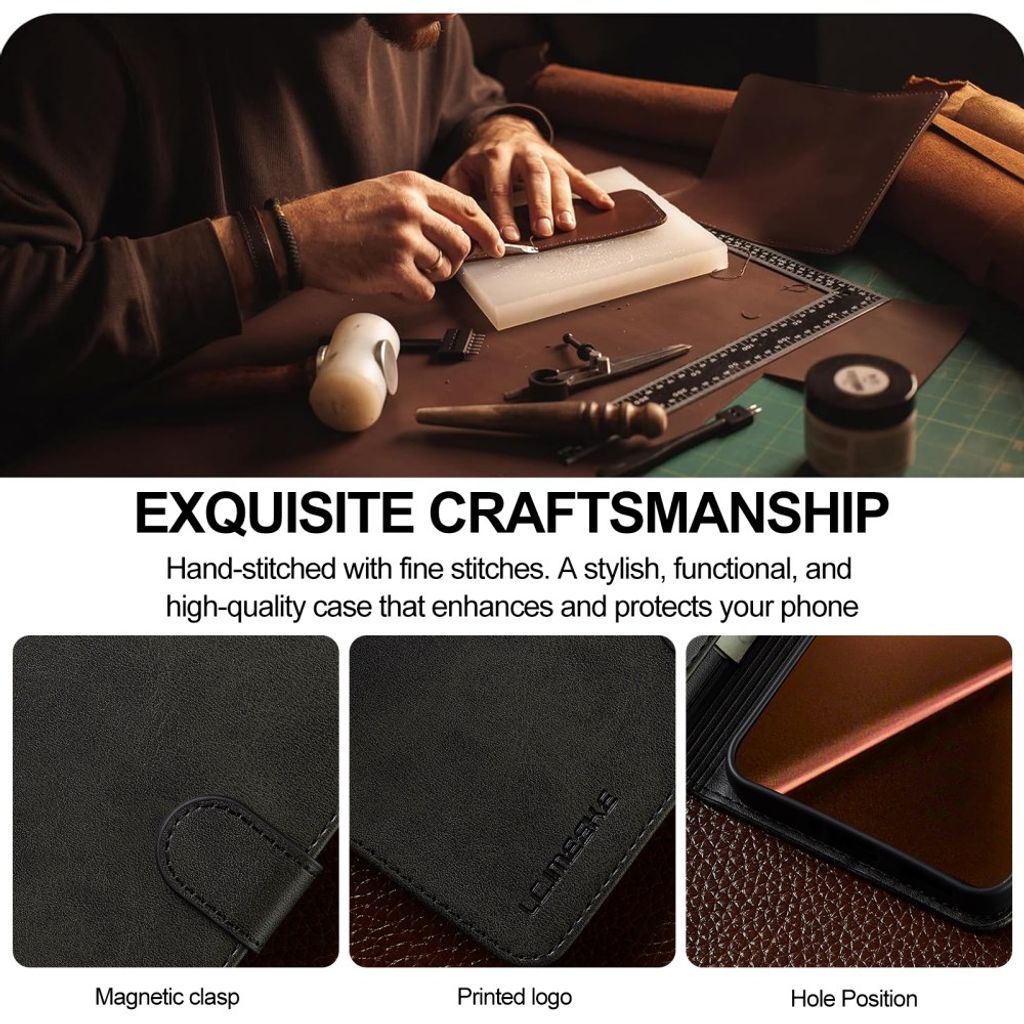 Lc.Imeeke Xiaomi 17T Pro Etui med Kortholder Stativfunktion Sort