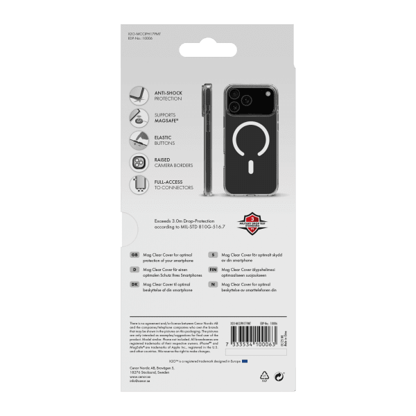 X2O iPhone 17 Pro Max Cover Mag Klar Transparent