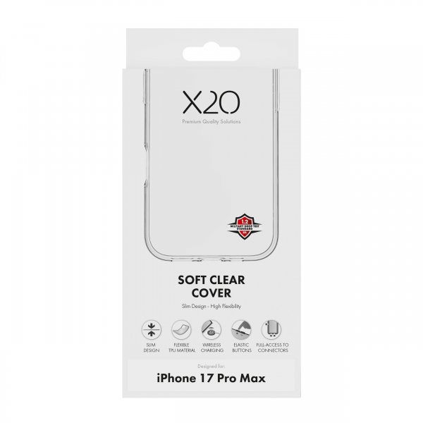 X2O iPhone 17 Pro Max Cover Soft Clear Transparent