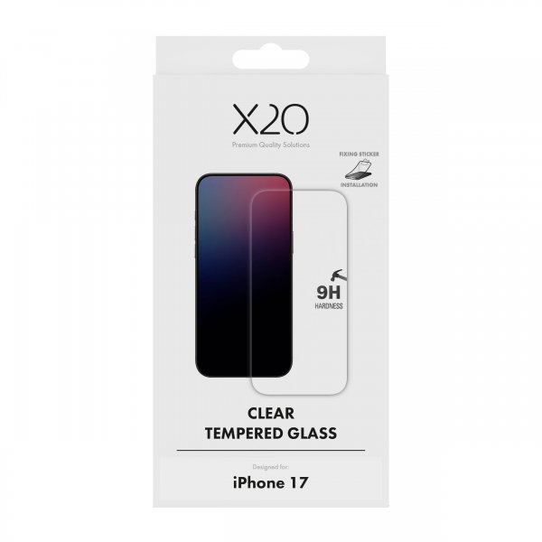 X2O iPhone 17 Skærmbeskyttelse Hærdet Beskyttelsesglas 9H