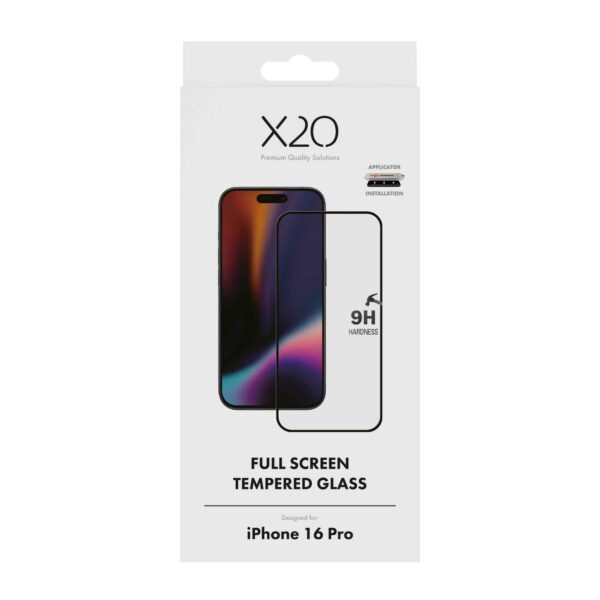 X2O iPhone 16 Pro Skærmbeskyttelse Fuld Skærm