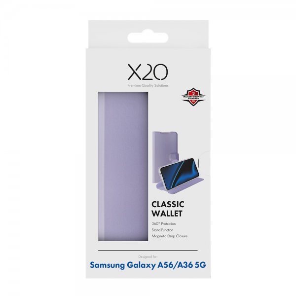 X2O Samsung Galaxy A36/Galaxy A56 Cover Classic Wallet Lavendel