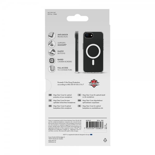 X2O iPhone 16e/17e Cover Mag Clear Transparent