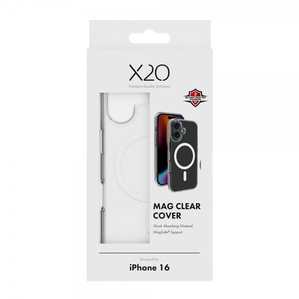 X2O iPhone 16 Cover Mag Clear Transparent