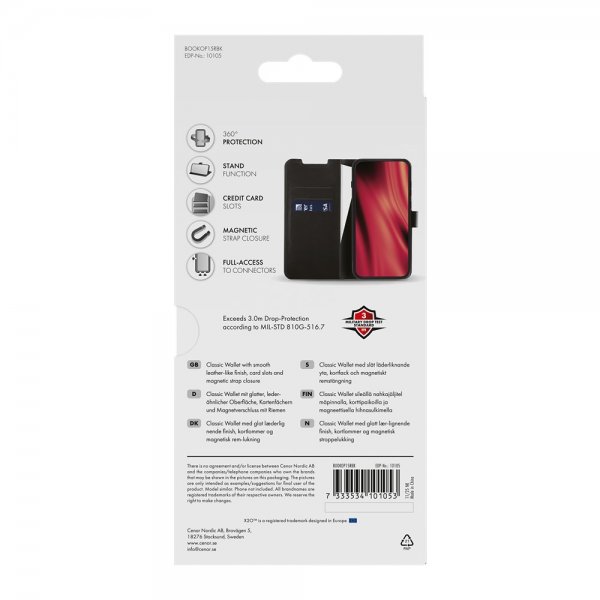 X2O OnePlus 15R Etui Classic Wallet Sort