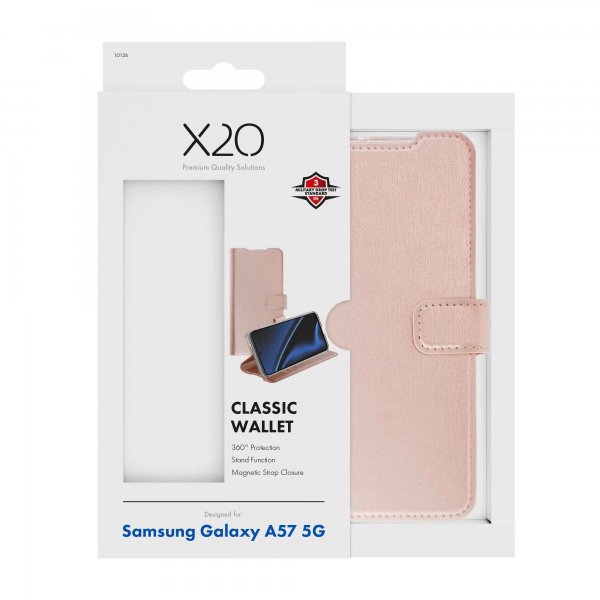 X2O Samsung Galaxy A57 Etui Classic Wallet Roseguld