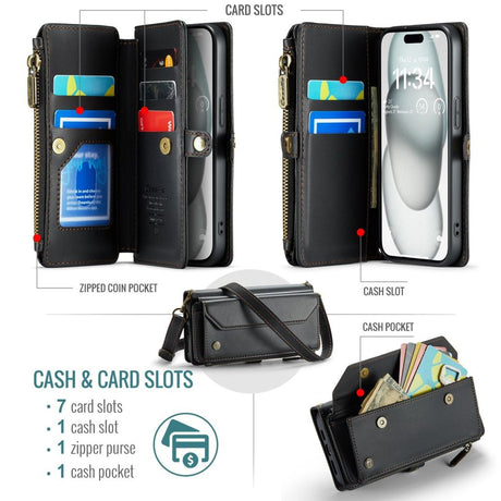CaseMe iPhone 15 Etui C36 Series Sort