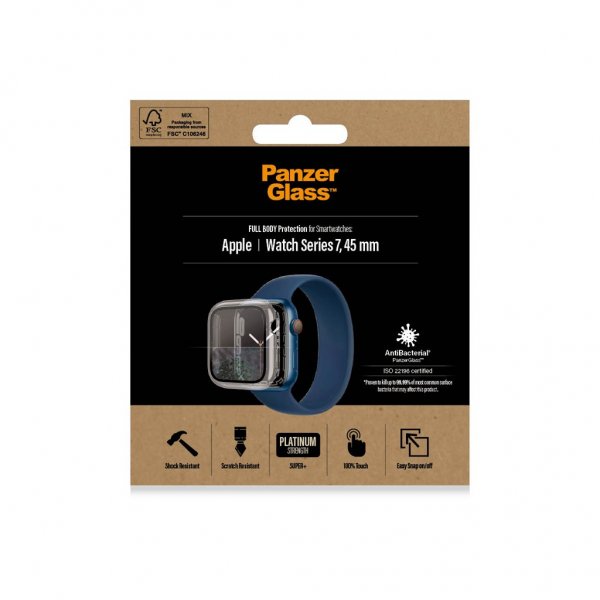 PanzerGlass Apple Watch 45mm Cover med Skærmbeskyttelse Full Body Transparent