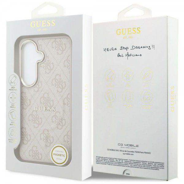 Guess Samsung Galaxy S26 Cover 4G Præget MagSafe Lyserød