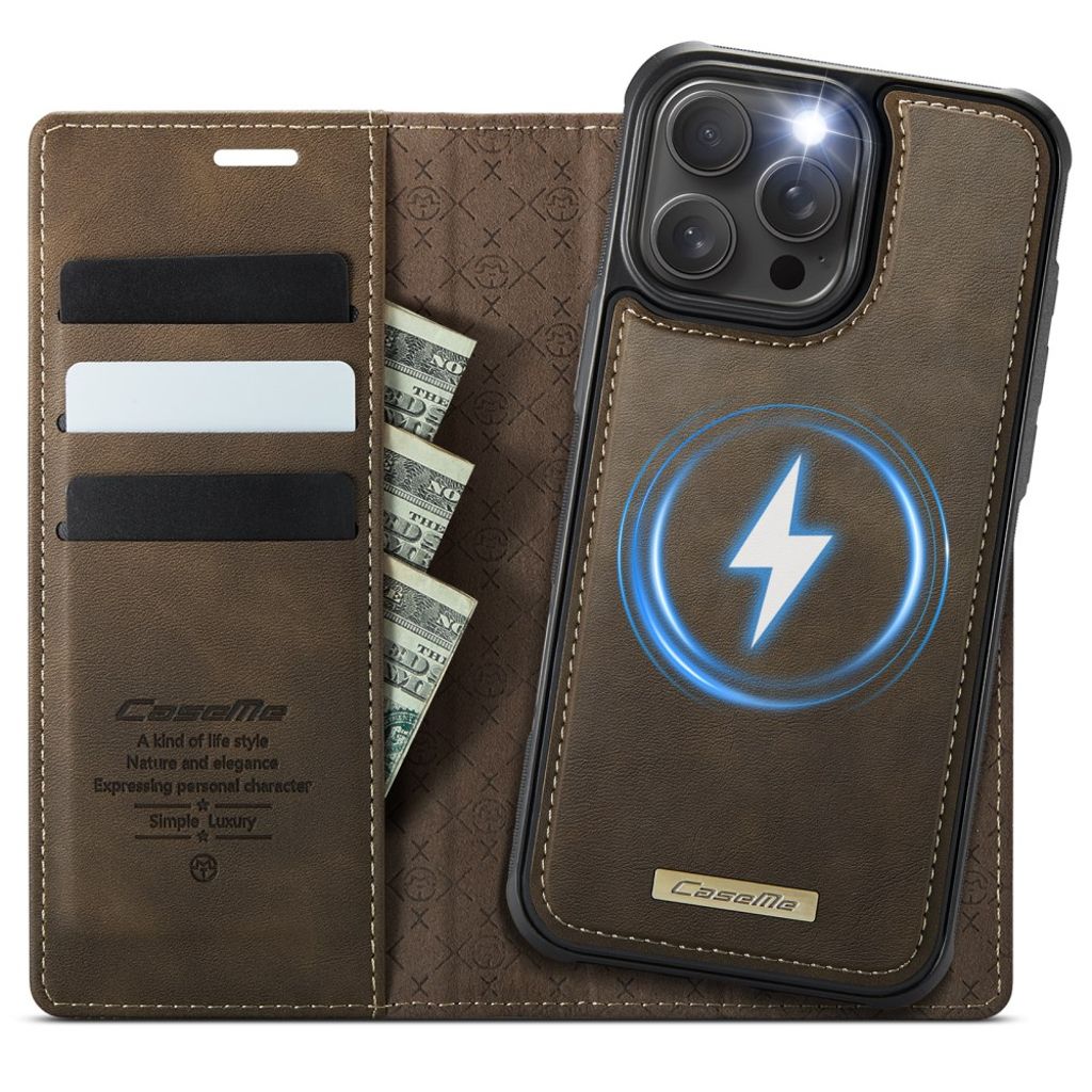 CaseMe iPhone 15 Pro Etui C49 Series Brun