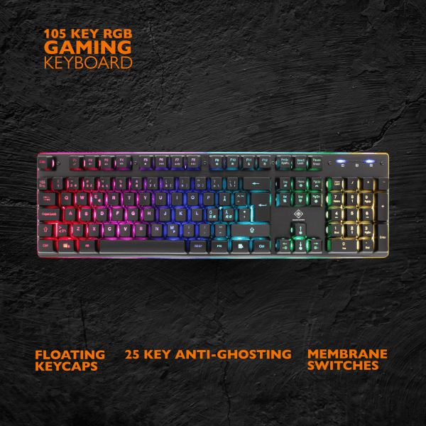 Deltaco Gaming DK220 Gaming Tastatur Membran RGB Sort