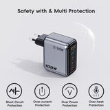 SiGN 100W Hurtiglader med Display 2xUSB-C/1xUSB-A Grå